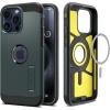 Spigen for iPhone 16 Case, Tough Armor (Ai) MagFit [Compatible with Magsafe] [Kickstand] [Military-Grade Protection] – Black(Abyss Green)
