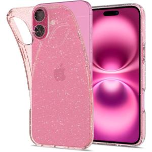 Spigen Liquid Crystal Designed for iPhone 16 Case [Military-Grade Protection] – Crystal Clear(Rose Quartz)