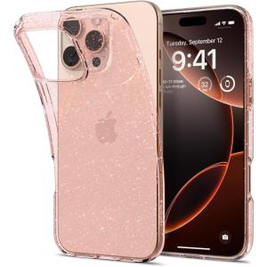 Spigen Liquid Crystal Designed for iPhone 16 Pro Case [NOT Compatible with MagSafe], [Military-Grade Protection] – Crystal Clear(Rose Quartz)