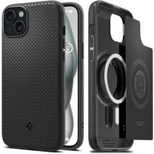 Spigen Mag Armor MagFit Designed for iPhone 15 Case, for iPhone 14 Case (2023) [Military-Grade Protection] Compatible with MagSafe – Matte Black(Matte Black)