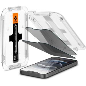Spigen Tempered Glass Screen Protector [GlasTR EZ FIT – Privacy] Designed for iPhone 16e / iPhone 14 / iPhone 13 Pro/iPhone 13