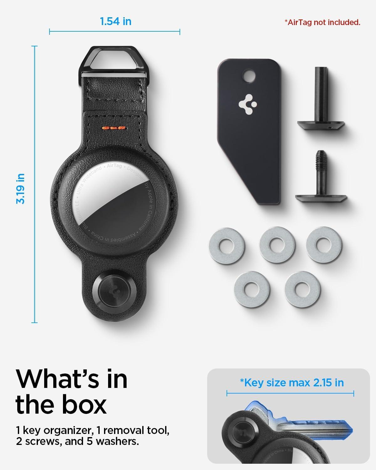 imageSpigen Valentinus Pro Key Organizer Designed for AirTag Case Holder Keychain Keyring Up to 56 KeysBlack With Airtag Slot