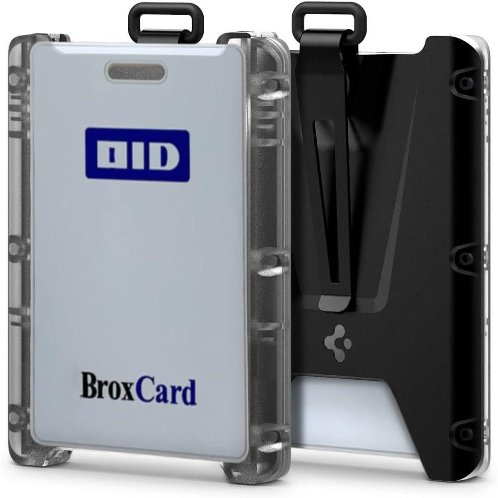 imageSpigen Life ID Badge Holder Card Wallet with Magnetic Attach and Slide Polycarbonate Durable 2Card Secure ID Badge Holder with MagSlide Tech  Dune BeigeBlack 4card