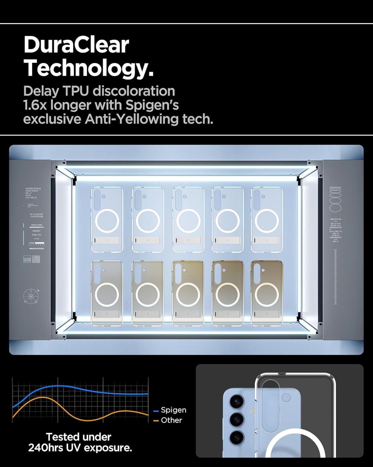 imageSpigen Ultra Hybrid S MagFit Designed for Galaxy S25 Plus Case Kickstand Fast Wireless Charging 2025 Clear WhiteClear White