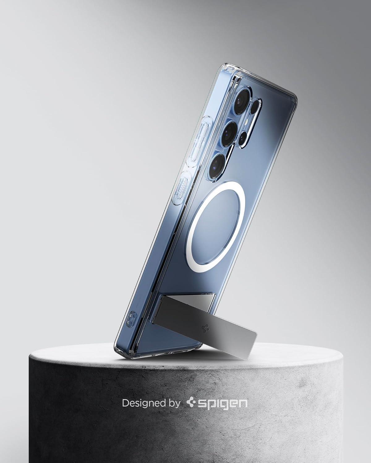 imageSpigen Ultra Hybrid S MagFit Designed for Galaxy S25 Plus Case Kickstand Fast Wireless Charging 2025 Clear WhiteClear White