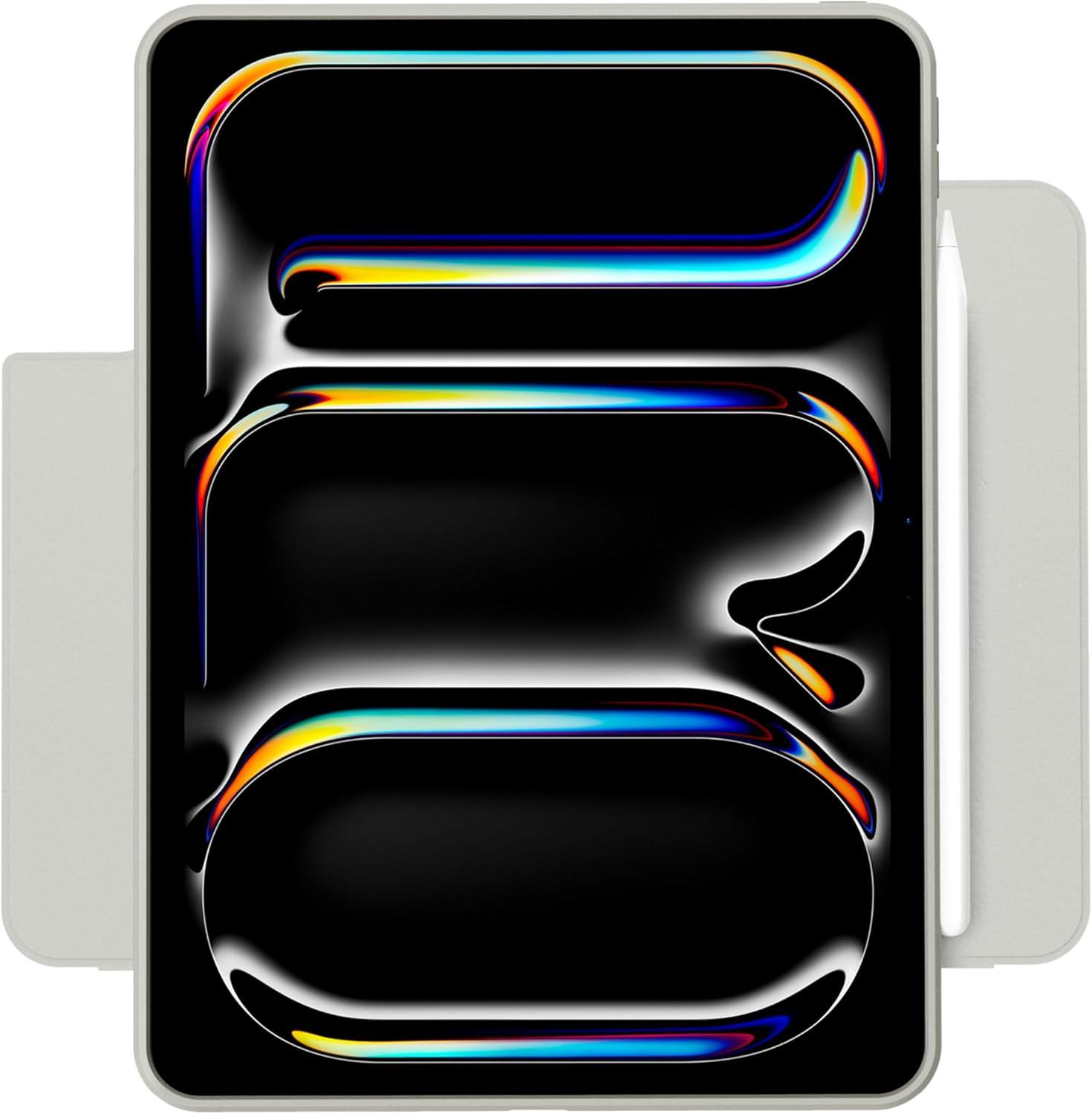 imageSpigen for iPad Pro 129 inch Case M2 6th Generation 2022 5th Generation 2021 AirSkin Pro OneTap with Detachable Magnetic Cover Transparent Back with Magnet and Pencil Holder GrayGray