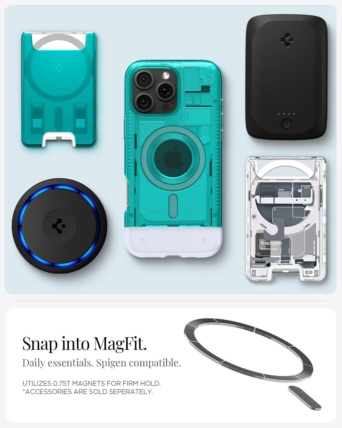 imageSpigen Classic C1 MagFit Designed for iPhone 16 Pro Max Case MilitaryGrade Protection Compatible with MagSafe TangerineBondi Blue