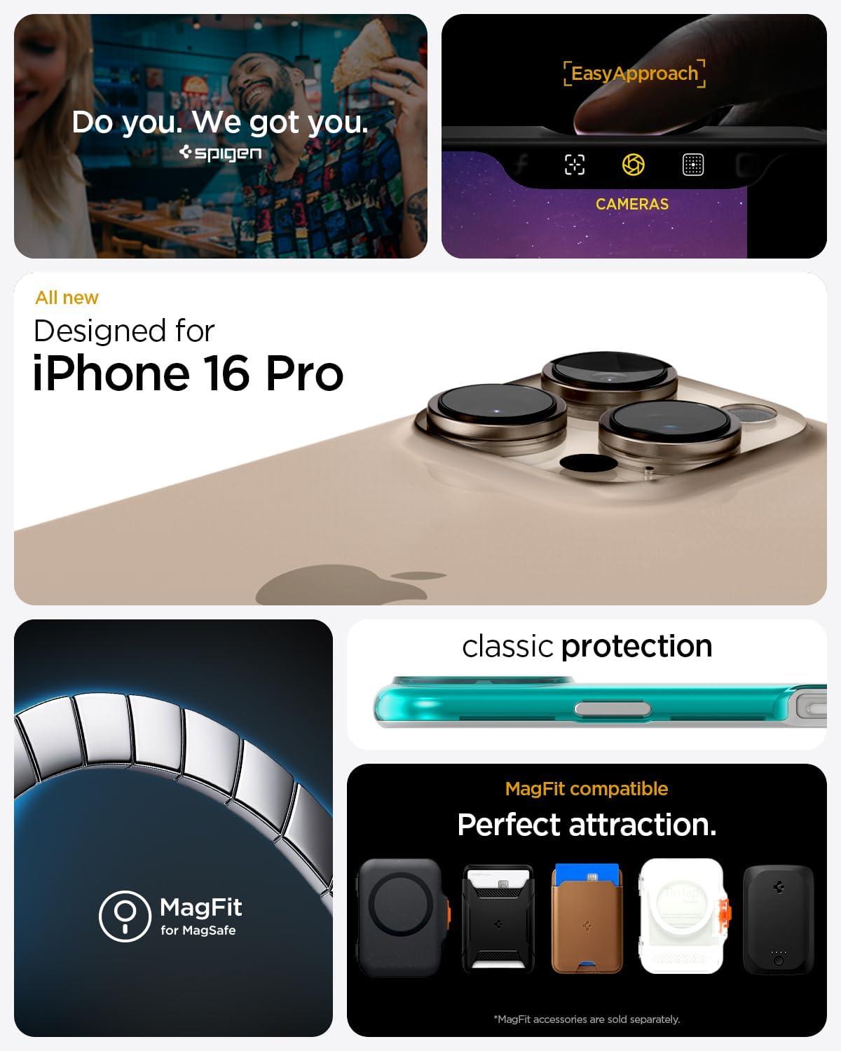 imageSpigen Classic C1 MagFit Designed for iPhone 16 Pro Max Case MilitaryGrade Protection Compatible with MagSafe TangerineBondi Blue