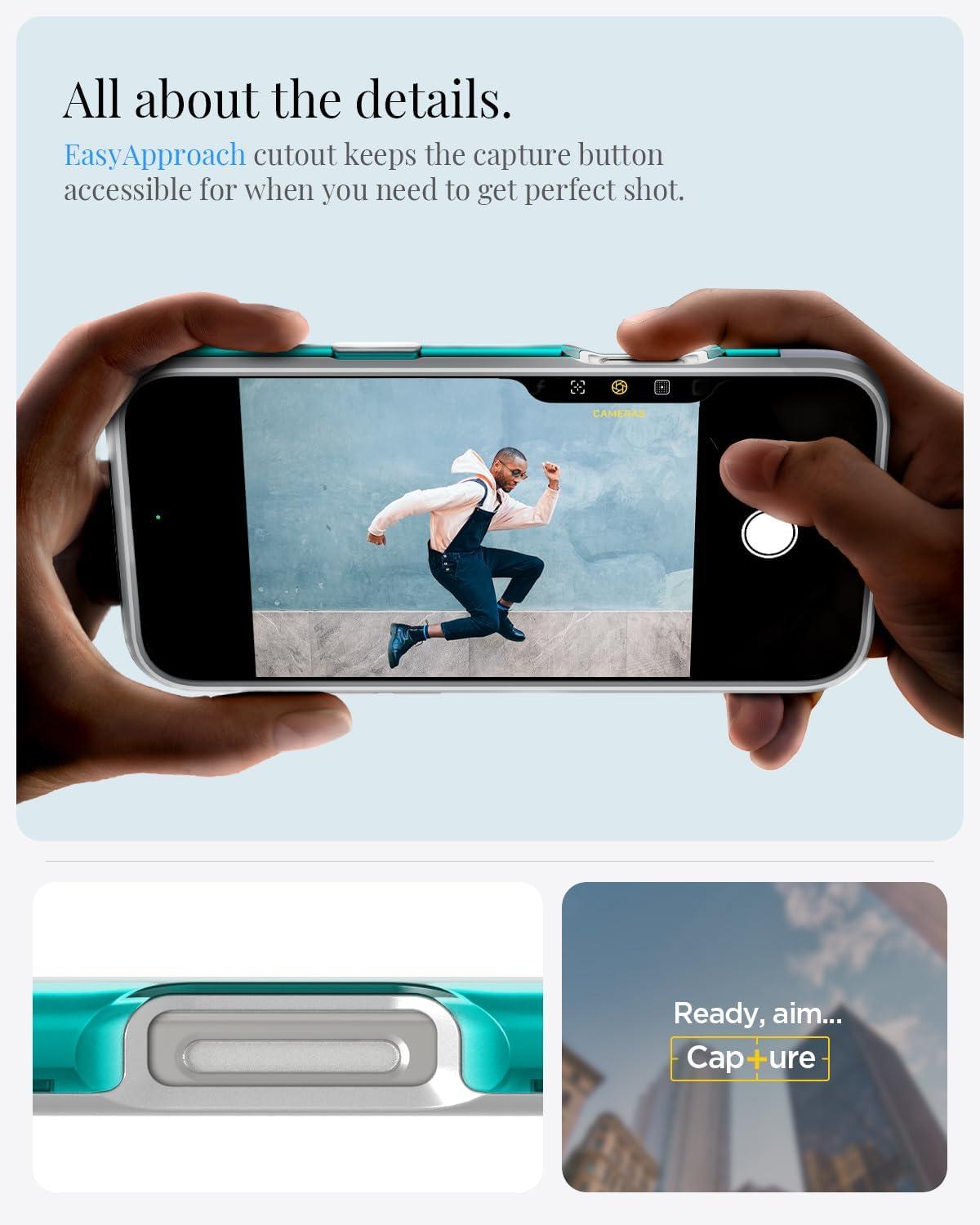 imageSpigen Classic C1 MagFit Designed for iPhone 16 Pro Max Case MilitaryGrade Protection Compatible with MagSafe TangerineBondi Blue