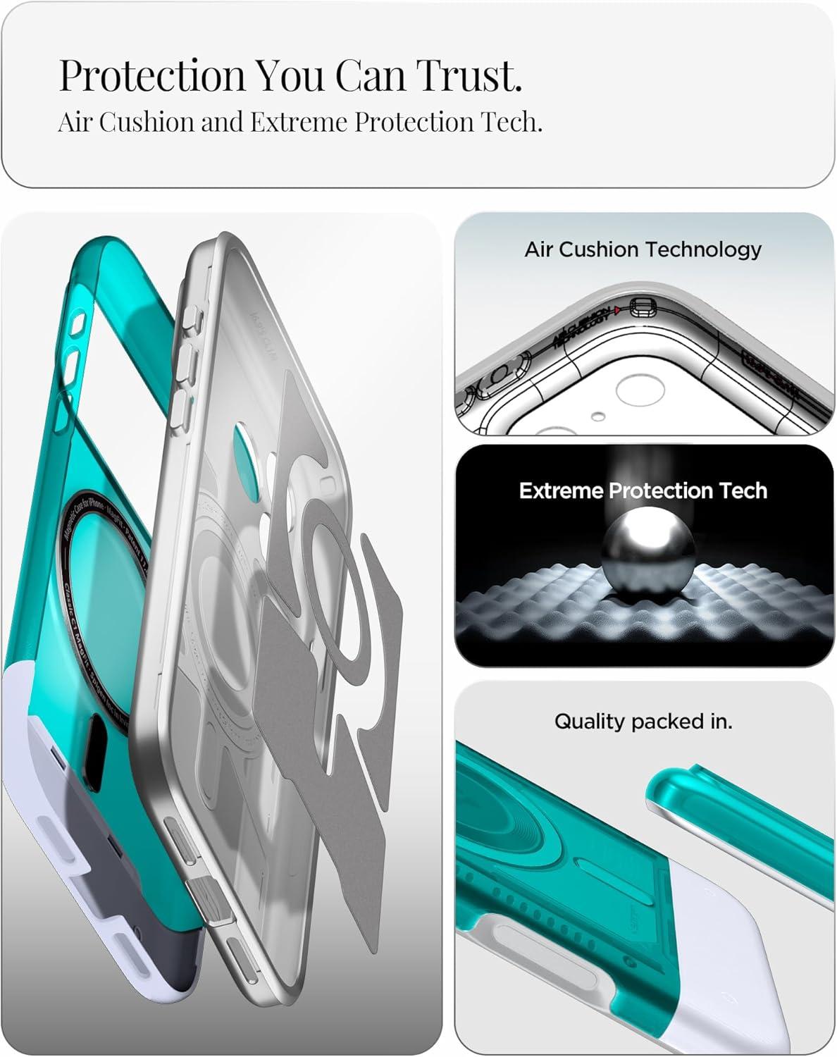 imageSpigen Classic C1 MagFit Designed for iPhone 16 Pro Max Case MilitaryGrade Protection Compatible with MagSafe TangerineBondi Blue