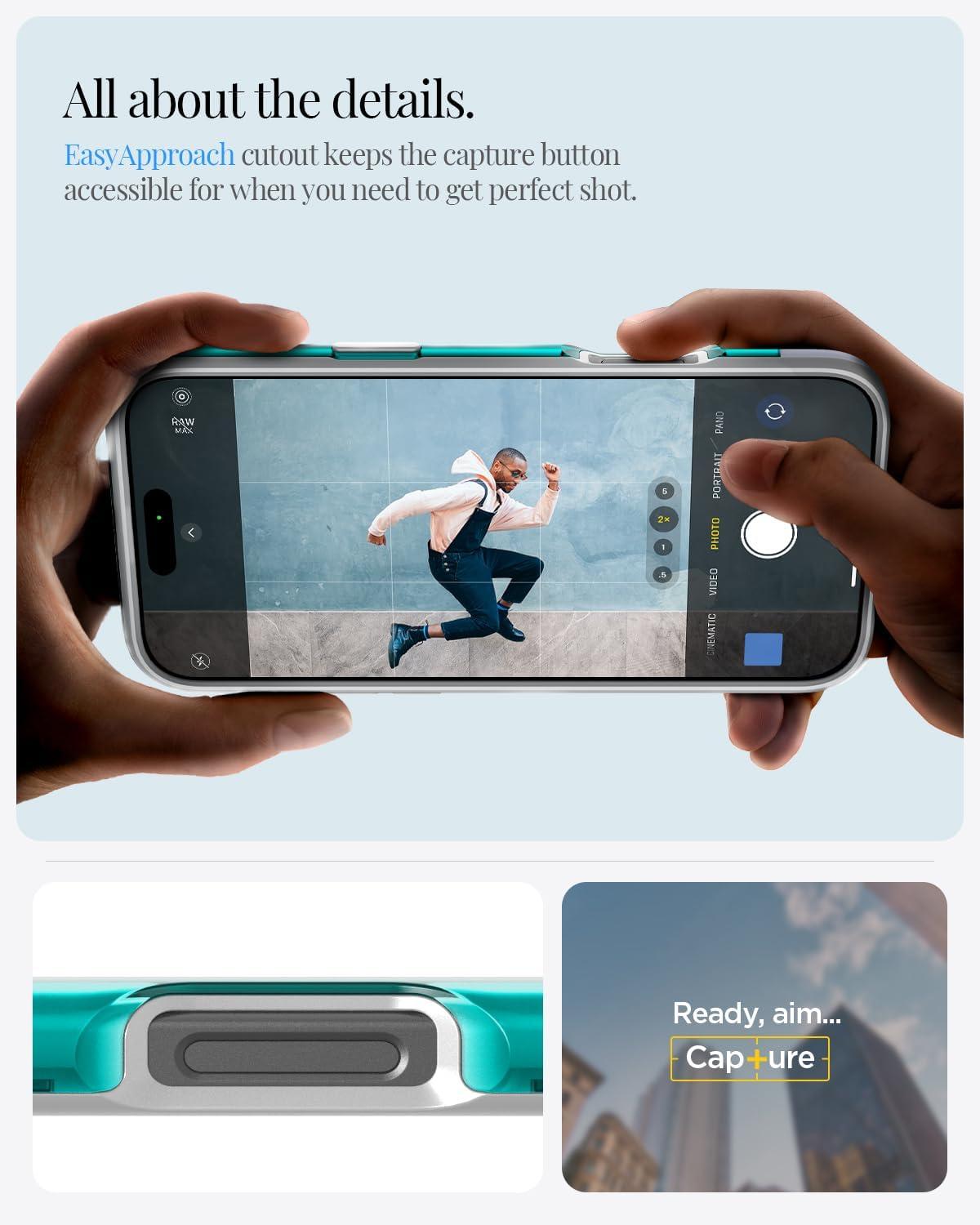 imageSpigen Classic C1 MagFit Designed for iPhone 16 Pro Max Case MilitaryGrade Protection Compatible with MagSafe TangerineBondi Blue