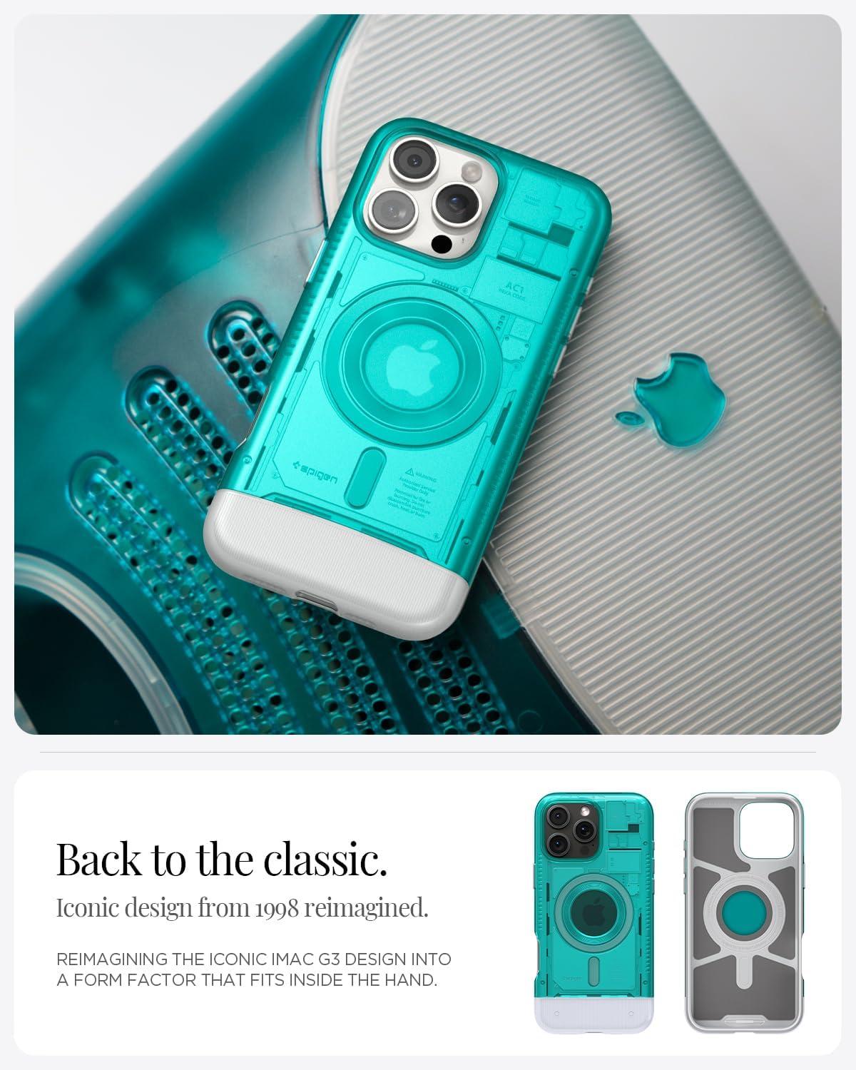 imageSpigen Classic C1 MagFit Designed for iPhone 16 Pro Max Case MilitaryGrade Protection Compatible with MagSafe TangerineBondi Blue