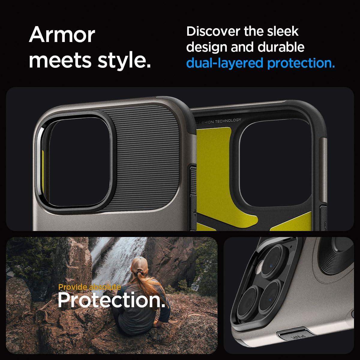 imageSpigen Slim Armor MagFit Designed for iPhone 16 Pro Case MilitaryGrade Protection Compatible with MagSafe Gunmetal