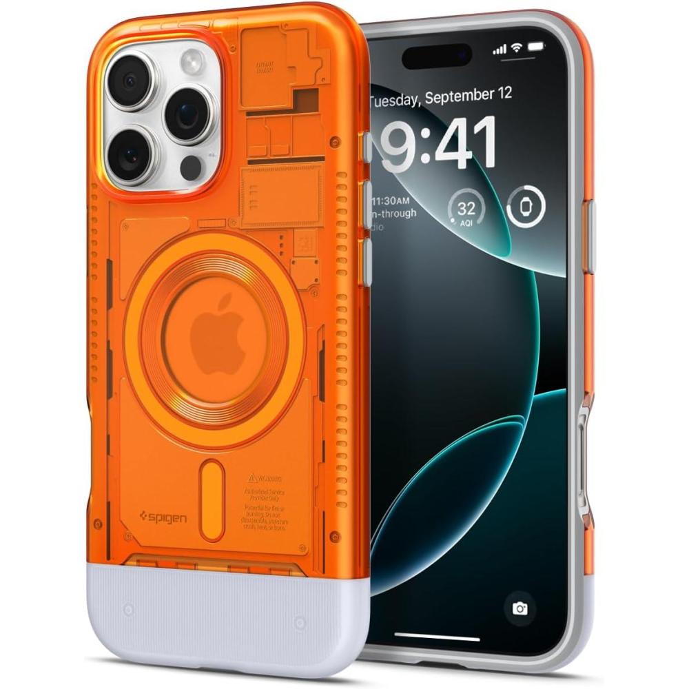 imageSpigen Classic C1 MagFit Designed for iPhone 16 Pro Max Case MilitaryGrade Protection Compatible with MagSafe  TangerineTangerine