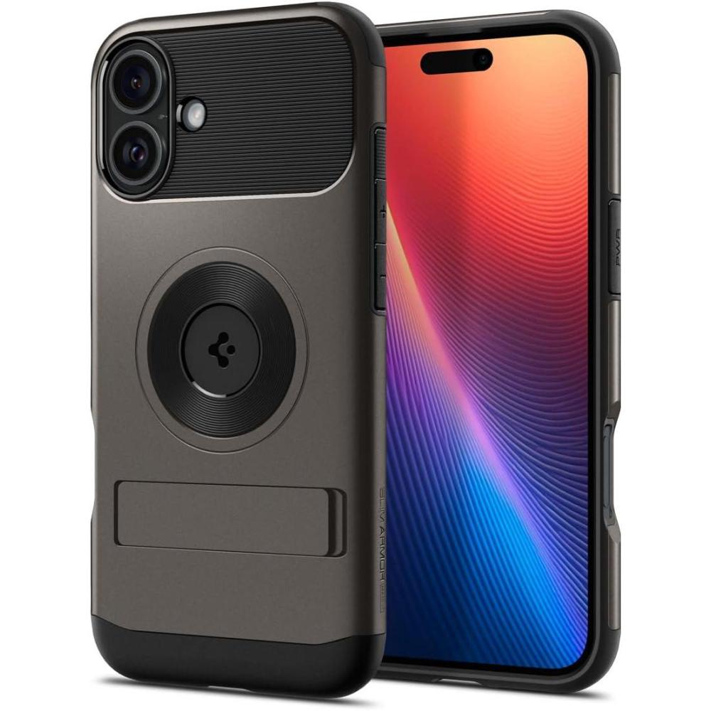 imageSpigen Slim Armor MagFit Designed for iPhone 16 Case 2024 MilitaryGrade Protection Compatible with MagSafe  Gunmetal