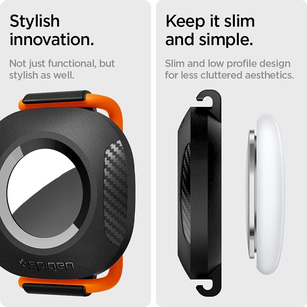 imageSpigen Tag Armor 2 Designed for AirTag 2nd Gen 2026 amp 1st Gen Case Cover Pet Dog Cat Collar Bicycle Luggage Baby Stroller Backpack Wallet Loop Holder Device Not Included Black 3 BandsBlack