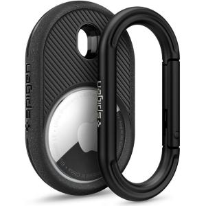 Caseology by Spigen Vault Designed for AirTag Keychain Holder Case Compatible with Keys, Bags, Pets, Backpacks and Everyday Essentials (Device Not Included) – Matte Black(Matte Black)