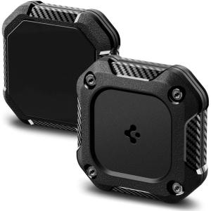 Spigen Tough Armor IP Designed for AirTag 2nd Gen (2026) & 1st Gen Waterproof Case Cover Holder Adhesive Mount for Outdoor Activities Sports Equipment and More (Device Not Included) – Black (1 Pack)(Black)