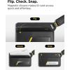 Spigen Life Luggage Tags Premium Velo Vegan Leather ID Label for Suitecase Travel Bag Accessories with Magnetic Closure Privacy Protection Design Durable Strap – Black (1 Pack)(Black (1 Pack))