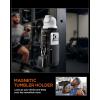 Spigen Life Magnetic Gym Bag for Men Tumbler Carrier Holder Bag for 20oz–40oz Water Bottles w/Molle System, Phone Pocket, Drawstring/Cord Lock, D-Ring Strap, Waterproof(Black)