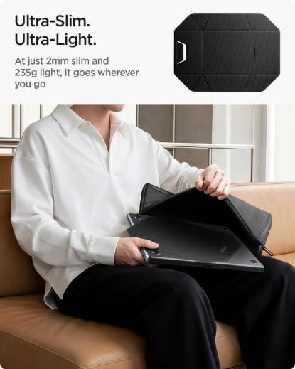 imageSpigen Slim Fold Portable Laptop Stand Keyboard Riser Foldable Ergonomic Angle Lift AntiSlip Compatible with MacBook Neo MacBook Air MacBook Pro 1116 and iPadAirPro and More Black LD201S4LD201S9