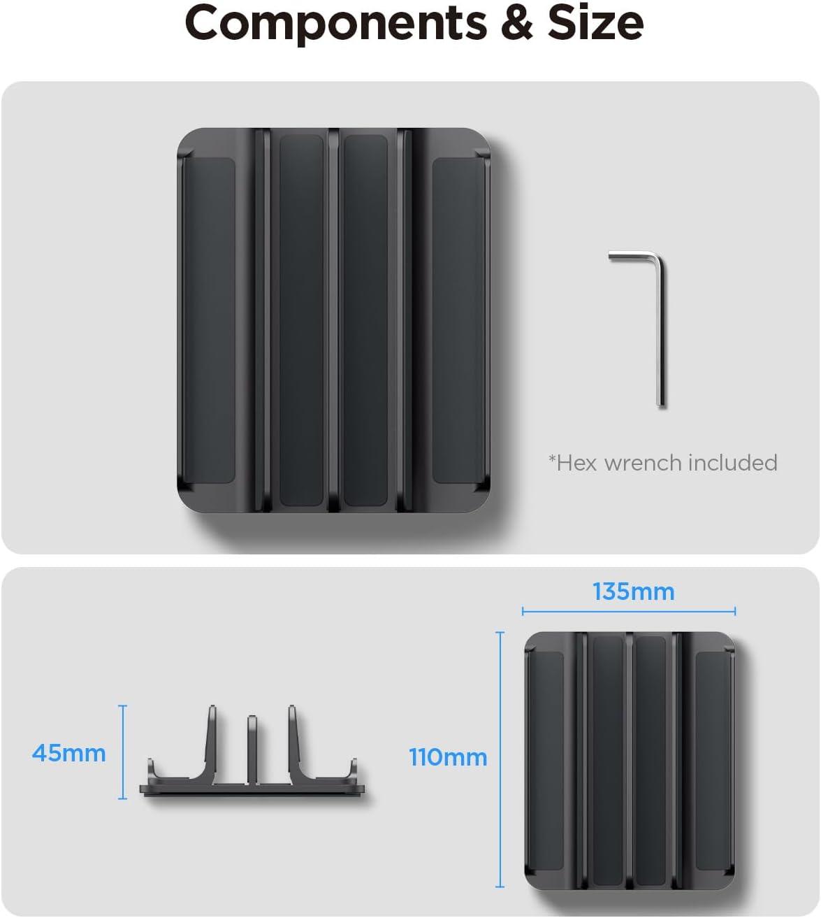 imageSpigen Vertical Laptop Stand Holder for Desk with Adjustable Dock 4 Slots Total Fits All MacBook 1116HPDellSurfaceSamsungLGChrome Book LD208S4 Space GraySpace Gray