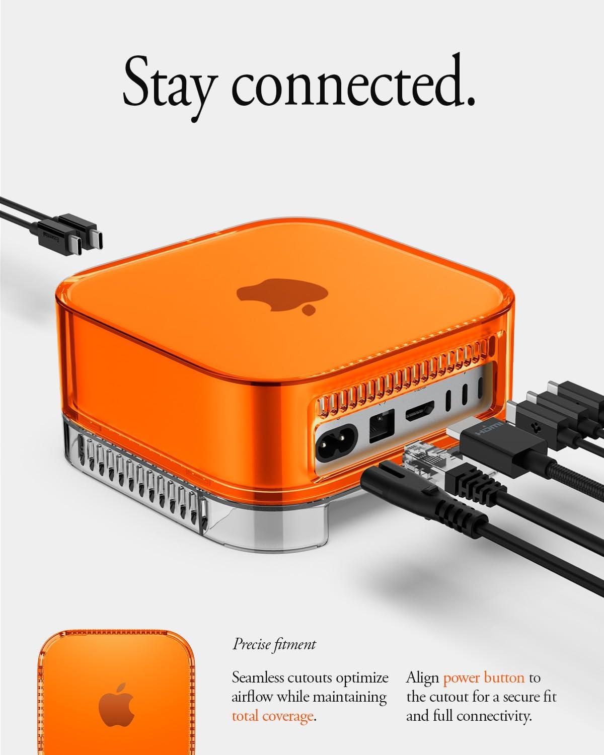 imageSpigen for Mac mini M4M4 Pro 2024 Transparent Filter Case Stand Built in AirFilter Desktop PVC Dust Prevention Ventilation Classic C1 Bondi BlueClassic C1 Tangerine