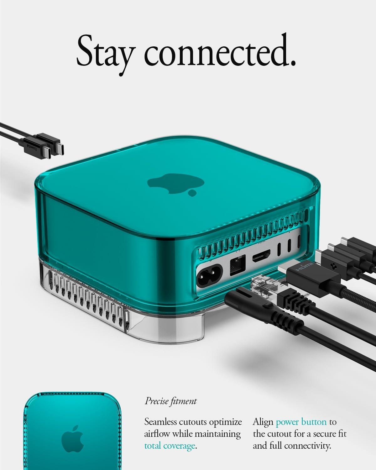 imageSpigen for Mac mini M4M4 Pro 2024 Transparent Filter Case Stand Built in AirFilter Desktop PVC Dust Prevention Ventilation Classic C1 Bondi BlueClassic C1 Bondi Blue