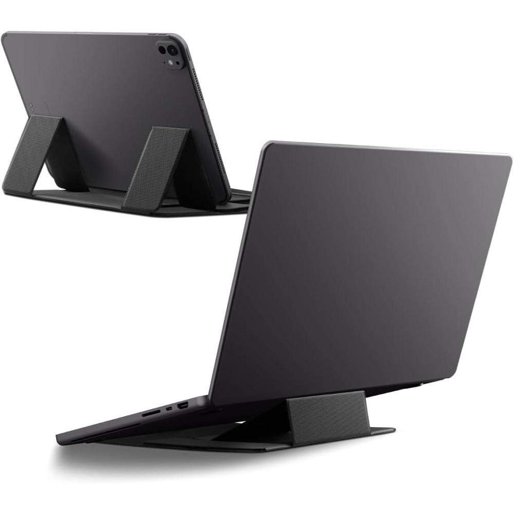 imageSpigen Slim Fold Portable Laptop Stand Keyboard Riser Foldable Ergonomic Angle Lift AntiSlip Compatible with MacBook Neo MacBook Air MacBook Pro 1116 and iPadAirPro and More Black LD201S4LD201S8