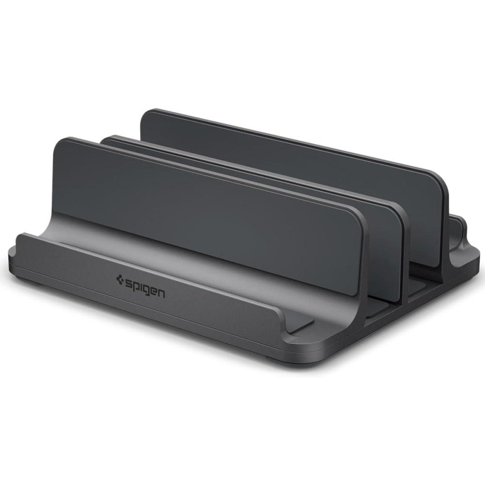 imageSpigen Vertical Laptop Stand Holder for Desk with Adjustable Dock 4 Slots Total Fits All MacBook 1116HPDellSurfaceSamsungLGChrome Book LD208S4 Space GraySpace Gray