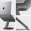 Spigen ArcDock Laptop Stand with 6 in 1 Hub USB-A 3.0, USB-C 3.0, PD 100W, 4K 60Hz HDMI Universal Adjustable Folding Laptop Dock with 360 Rotating Base – Space Grey(6-in-1 Hub)