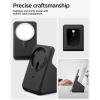 Spigen MagFit Duo Stand Designed for MagSafe Charger (25W) & Apple Watch Charger Holder for Desk Nightstand Premium Silicone Compatible with iPhone 17/16/15/14/13/12 All Apple Watches – Black(Black)