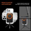 Spigen S319 (MagFit+) Tripod Phone Stand Compatible with iPhone 17/16/15/14/13/12, Pixel 10a/10/Pro/Pro XL/Fold Series Adjustable Angle MagSafe Compatible Selfie Stick Tripod – Black