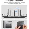 Spigen Vertical Laptop Stand Holder for Desk with Adjustable Dock, 4 Slots Total Fits All MacBook 11″-16″/HP/Dell/Surface/Samsung/LG/Chrome Book LD208S4 – Space Gray(Space Gray)
