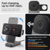 Spigen for 3 in 1 Charging Station, Qi2 MagSafe Charger Stand 15W Compatible with iPhone 17/16/15/14/13/12 Apple Watch Ultra 3/2/1 Apple Watch 11/10/9/8/7/6/5/4/3/2/1/SE AirPods Pro 3/2/1 AirPods 4/3(Gunmetal)