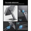 Spigen for Magnetic Wireless Charging Stand Compatible with iPad Pro 11″ M5 (2025) & M4 (2024), Foldable Adjustable Aluminum Pogo Pin Charger Tablet Holder Desk Mount – Space Gray (LD207W2)(iPad Air 11″ & iPad Pro Gen 2-4)