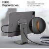 Spigen for Magnetic Wireless Charging Stand Compatible with iPad Pro 11″ M5 (2025) & M4 (2024), Foldable Adjustable Aluminum Pogo Pin Charger Tablet Holder Desk Mount – Space Gray (LD207W2)(Multi-Angle Tablet Stand)