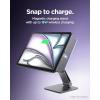 Spigen for Magnetic Wireless Charging Stand Compatible with iPad Pro 11″ M5 (2025) & M4 (2024), Foldable Adjustable Aluminum Pogo Pin Charger Tablet Holder Desk Mount – Space Gray (LD207W2)(iPad Pro 11″ M5 (2025) / M4 (2024))