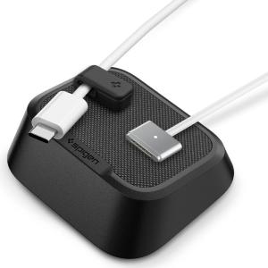 Spigen Magnetic Cable Holder Universal Cable Organizer with Magnetic-Clips Works with All Chargers, Cords Including USB-C, Lightning, HDMI, Apple Watch Chargers and More, LD103 – Black(Black)