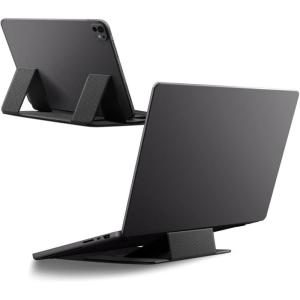 Spigen Slim Fold Portable Laptop Stand Keyboard Riser Foldable Ergonomic Angle Lift Anti-Slip Compatible with MacBook Neo, MacBook Air, MacBook Pro 11″-16″ and iPad/Air/Pro and More – Black (LD201-S4)(LD201-S8)