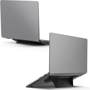Spigen Slim Fold Portable Laptop Stand Keyboard Riser Foldable Ergonomic Angle Lift Anti-Slip Compatible with MacBook Neo, MacBook Air, MacBook Pro 11″-16″ and iPad/Air/Pro and More – Black (LD201-S4)(LD201-S3)