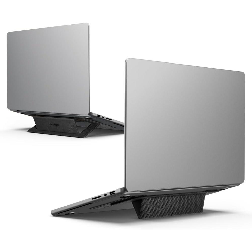imageSpigen Slim Fold Portable Standing Desk Laptop Stand Foldable Ergonomic Angle Lift AntiSlip Compatible with MacBook Neo MacBook Air MacBook Pro 1116 and iPadAirPro and More Black LD201S10LD201S1
