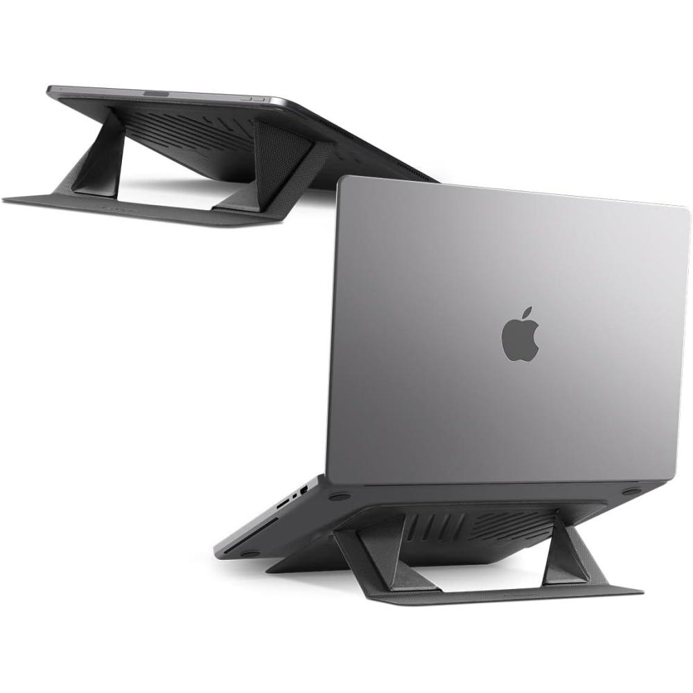 imageSpigen Slim Fold Portable Standing Desk Laptop Stand Foldable Ergonomic Angle Lift AntiSlip Compatible with MacBook Neo MacBook Air MacBook Pro 1116 and iPadAirPro and More Black LD201S10LD201S6