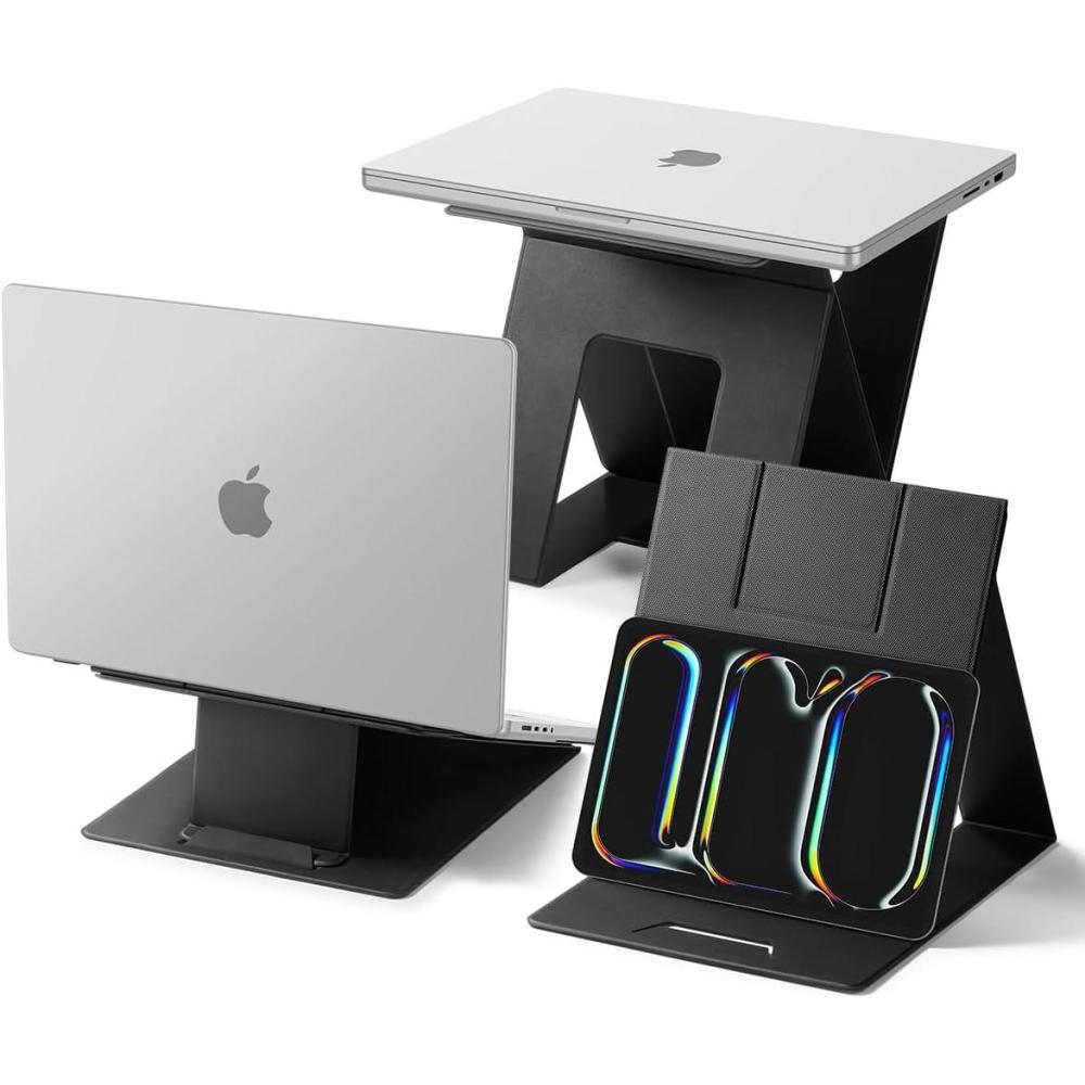 imageSpigen Slim Fold Portable Standing Desk Laptop Stand Foldable Ergonomic Angle Lift AntiSlip Compatible with MacBook Neo MacBook Air MacBook Pro 1116 and iPadAirPro and More Black LD201S10LD201S10