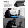 Spigen Slim Fold Portable Standing Desk Laptop Stand Foldable Ergonomic Angle Lift Anti-Slip Compatible with MacBook Neo, MacBook Air, MacBook Pro 11″-16″ and iPad/Air/Pro and More – Black (LD201-S10)(LD201-S7)