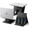 Spigen Slim Fold Portable Standing Desk Laptop Stand Foldable Ergonomic Angle Lift Anti-Slip Compatible with MacBook Neo, MacBook Air, MacBook Pro 11″-16″ and iPad/Air/Pro and More – Black (LD201-S10)(LD201-S10)