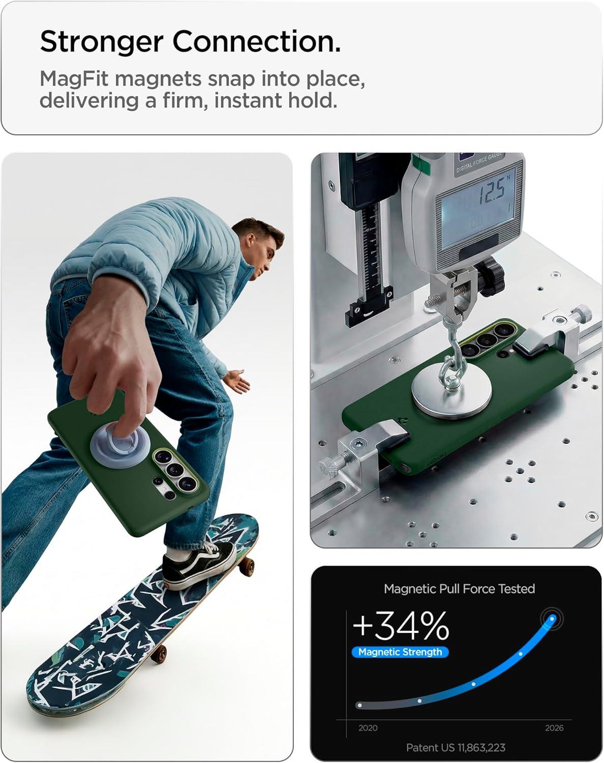 imageSpigen for Galaxy S26 Ultra Case Nano Pop MagFit Compatible with MagSafe Fast Wireless Charging AVO GreenAvo Green