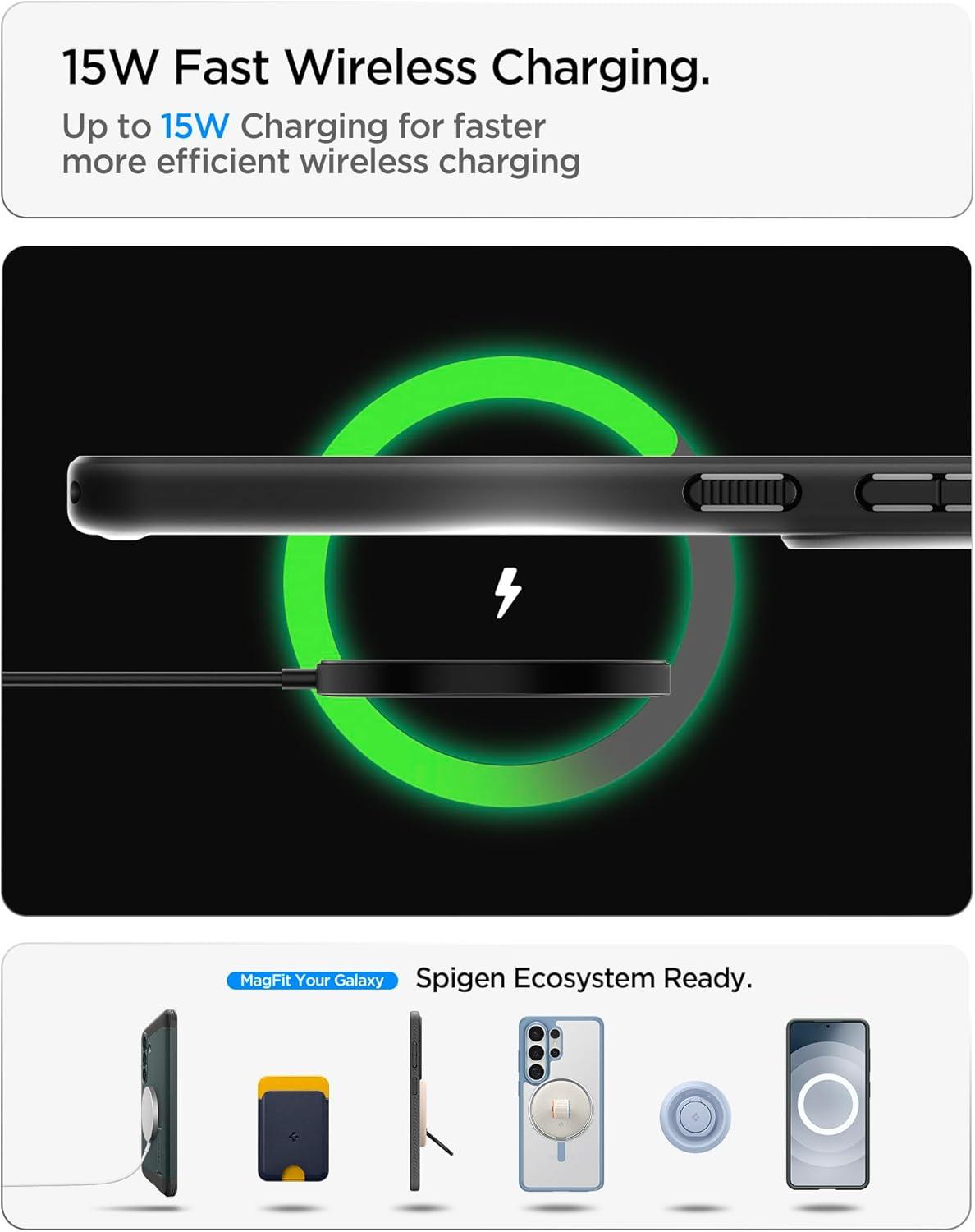 imageSpigen for Galaxy S26 Ultra Case Nano Pop MagFit Compatible with MagSafe Fast Wireless Charging AVO GreenBlack Sesame