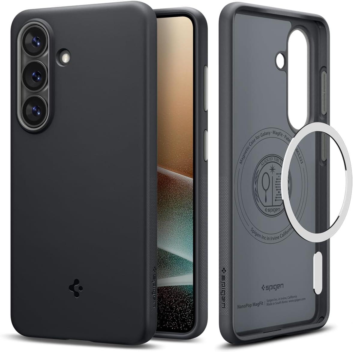 imageSpigen for Galaxy S26 Ultra Case Nano Pop MagFit Compatible with MagSafe Fast Wireless Charging AVO GreenBlack Sesame