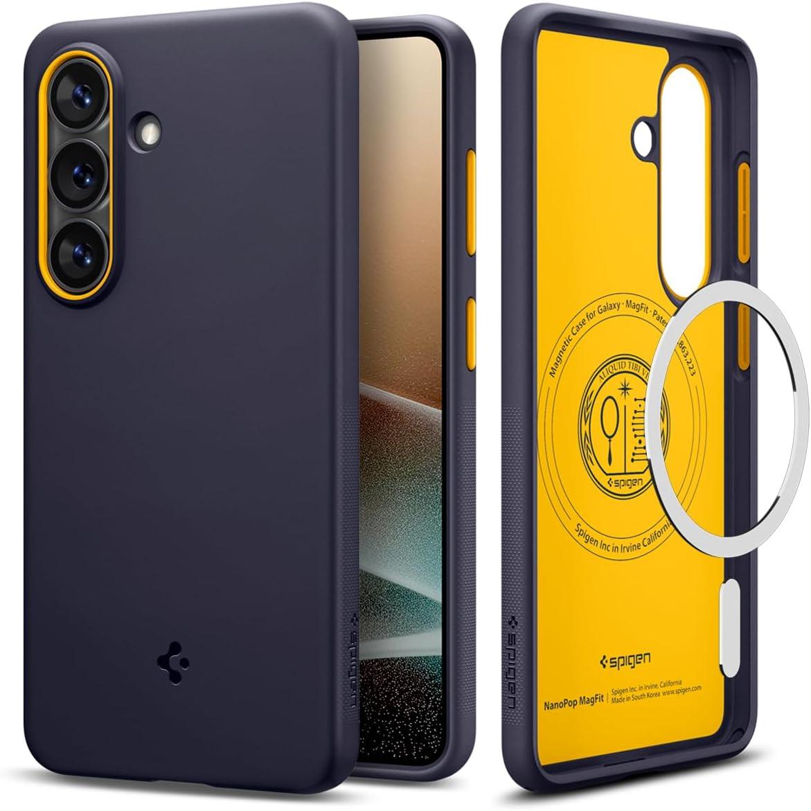 imageSpigen for Galaxy S26 Ultra Case Nano Pop MagFit Compatible with MagSafe Fast Wireless Charging AVO GreenBlueberry Navy